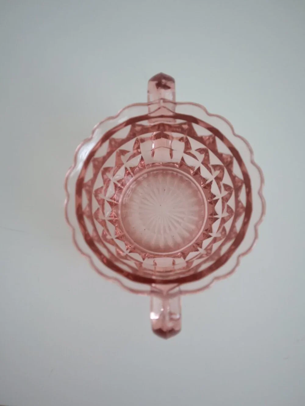 Vintage Jeannette Windsor Pink Depression Glass Sugar Bowl